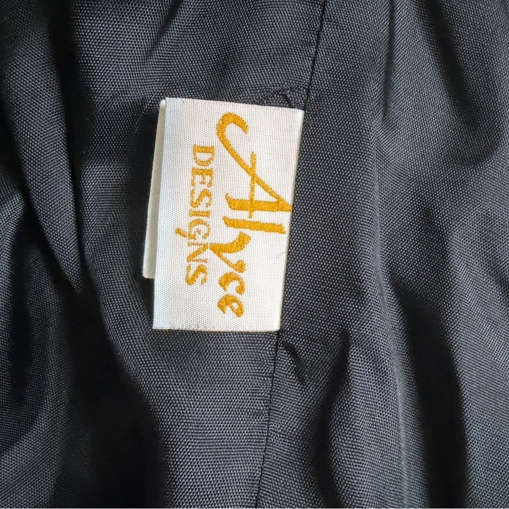 Vintage Alyce Designs Black Midi Dress 90s - Picture 6 of 8